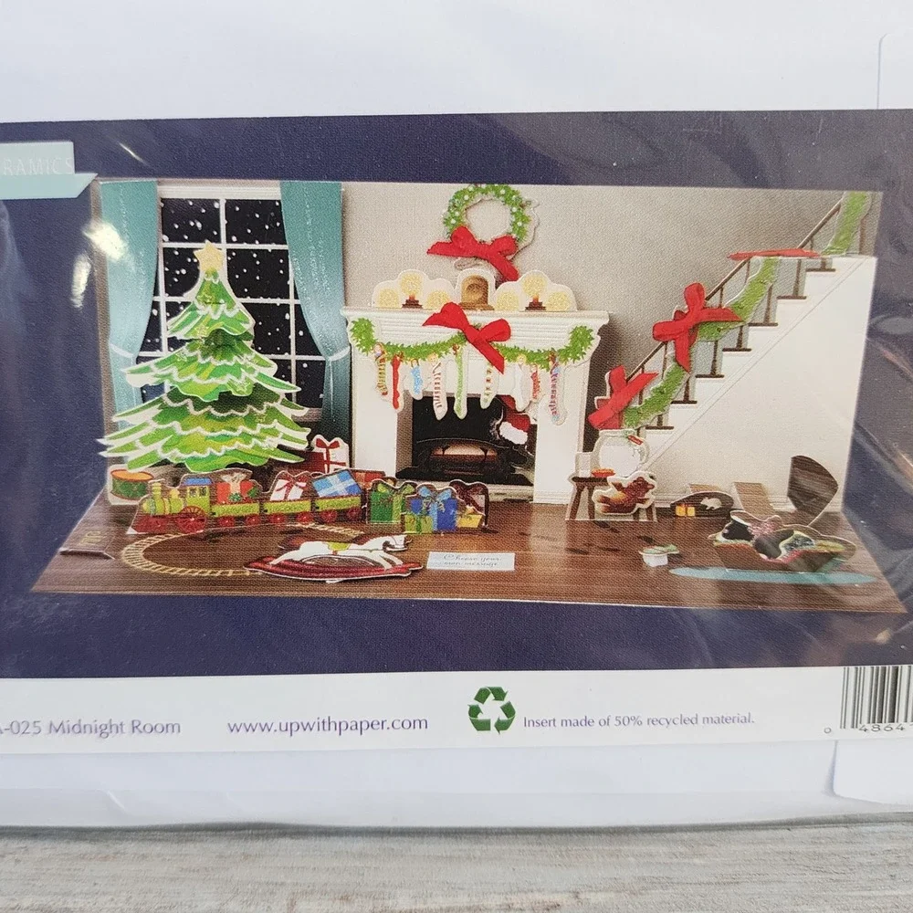 Up With Paper Panoramics 3D Pop Up Christmas Card Midnight Room Kelly Becerra
